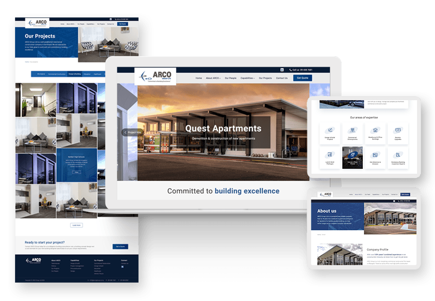 Wegontalcuga created the website for construction company ARCO to present their services